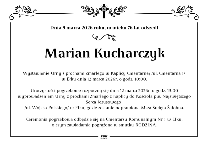 Marian Kucharczyk - nekrolog